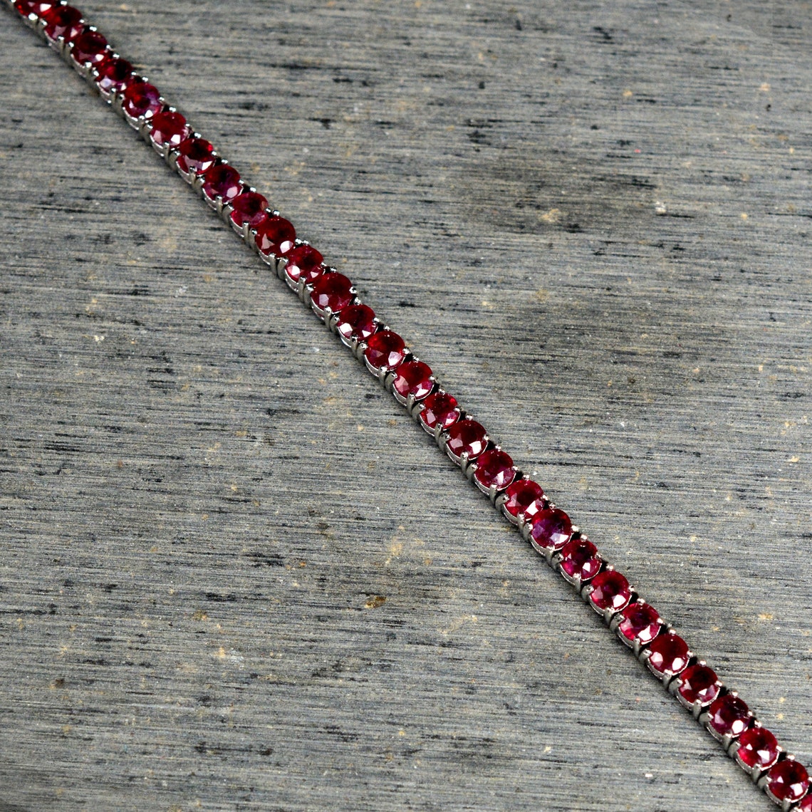 Natural Ruby Bracelet 925 Sterling Silver Tennis Bracelet Etsy