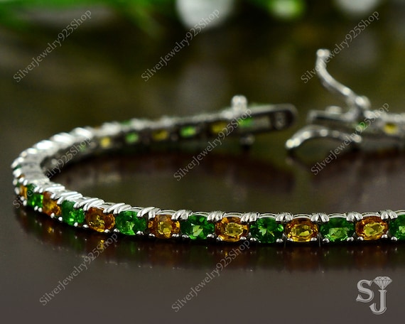 Sterling Silver Hessonite Garnet and Tanzanite Bracelet - Nirvana Gems &  Jewels