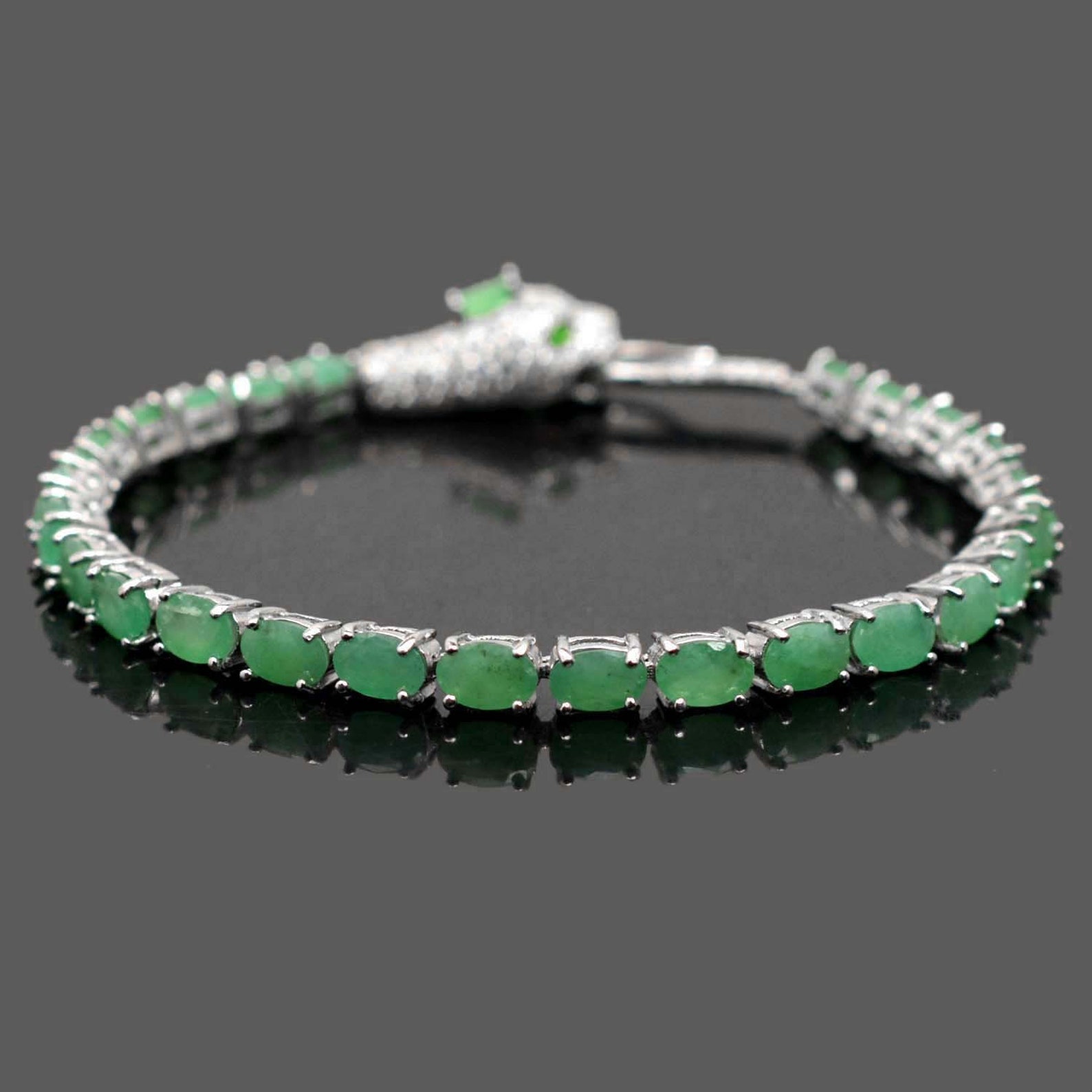 Natural Emerald Bracelet Sterling 925 Silver Bracelet Etsy Ireland