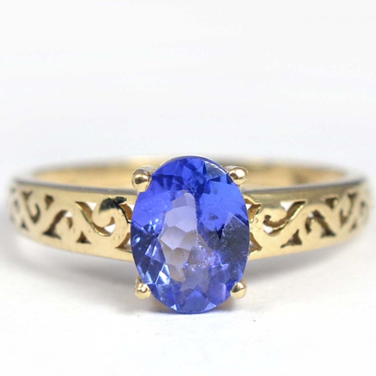 14k Real Gold Ring Natural Tanzanite Ring Designer Ring | Etsy