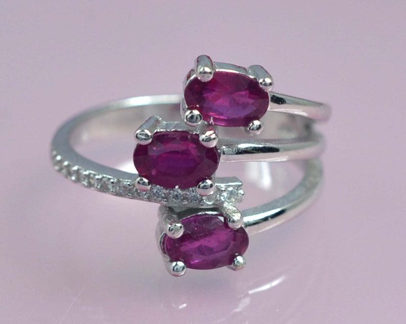 silver ring with ruby stone