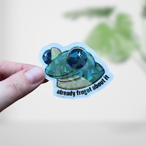 Handgemachter Easy-Peel Vinyl-Sticker Holografisch für Laptop Tablet Wasserflasche Notizbuch Journal Frog