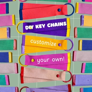 Fabric keychains for self-design - Perfect as a base for cute iron-on patch decorations DIY