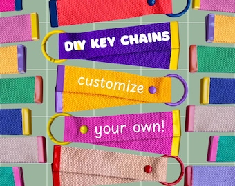 Fabric keychains for self-design - Perfect as a base for cute iron-on patch decorations DIY