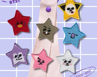 Iron-On Patch – Kawaii Star Mascots | K-Pop Inspired Patch | Iron-On Patch for Jackets & Bags Set