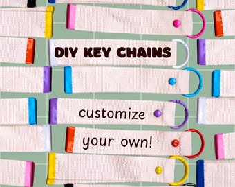 Fabric keychains for self-design - Perfect as a base for cute iron-on patch decorations DIY