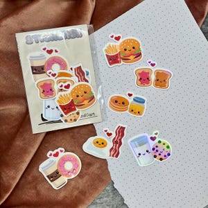 Mini set di adesivi in vinile fatti a mano olografici per laptop, tablet, bottiglia d'acqua, notebook, diario, coppia di amanti della corrispondenza perfetta Kawaii