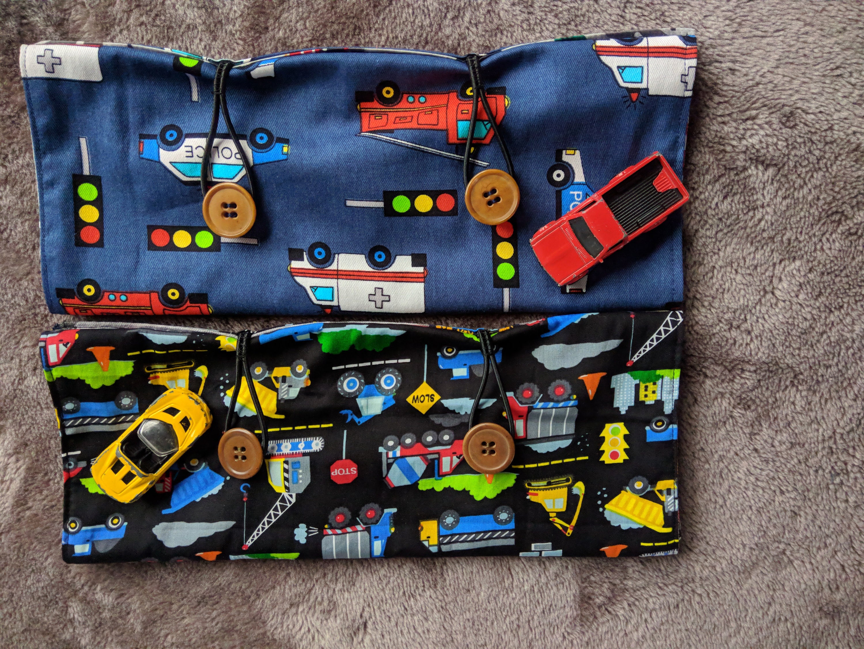 Out and about mini play mat cars this has a zippered | Etsy