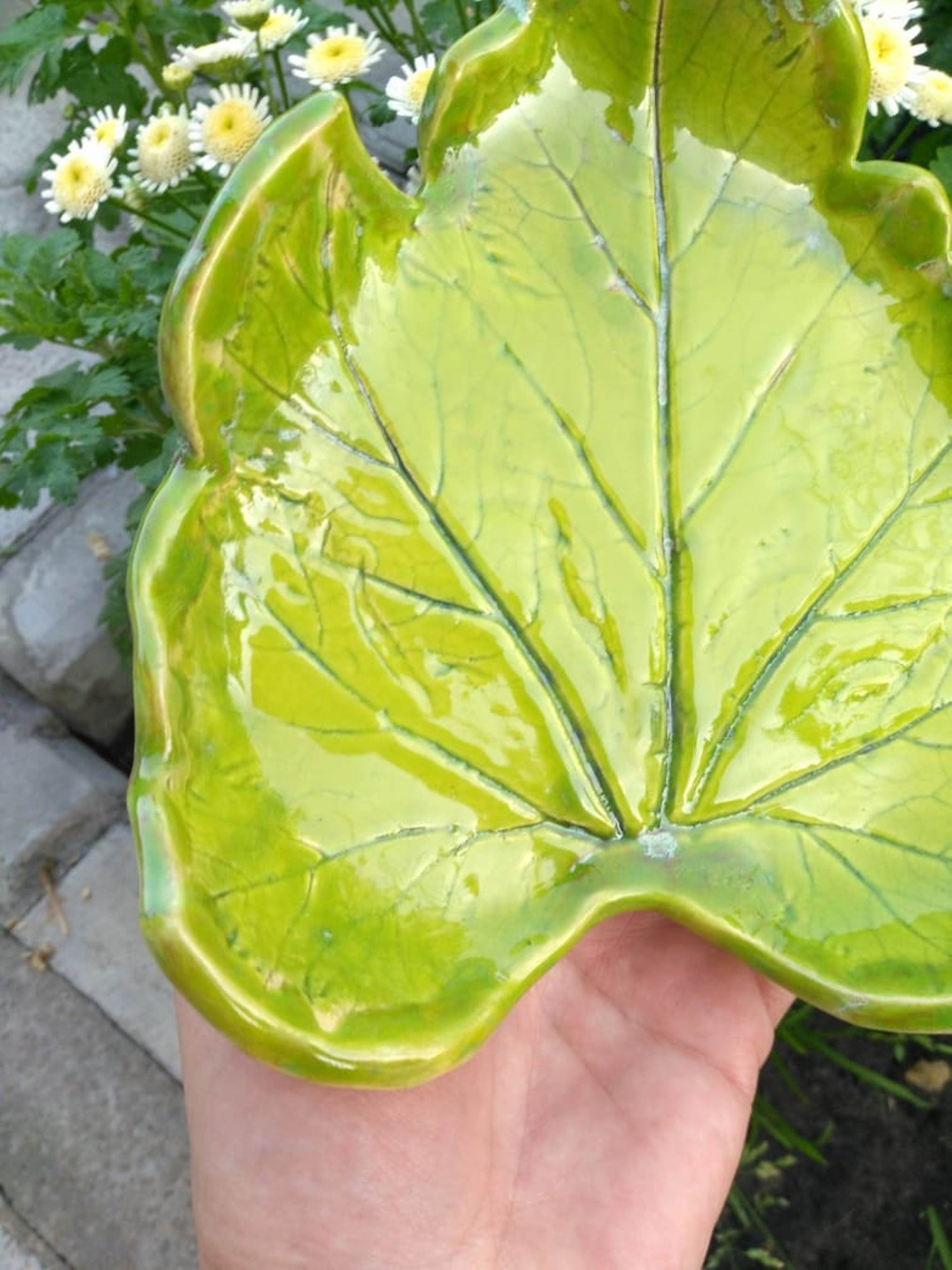Ceramic leaves leaf plate decor plate pottery plate Etsy