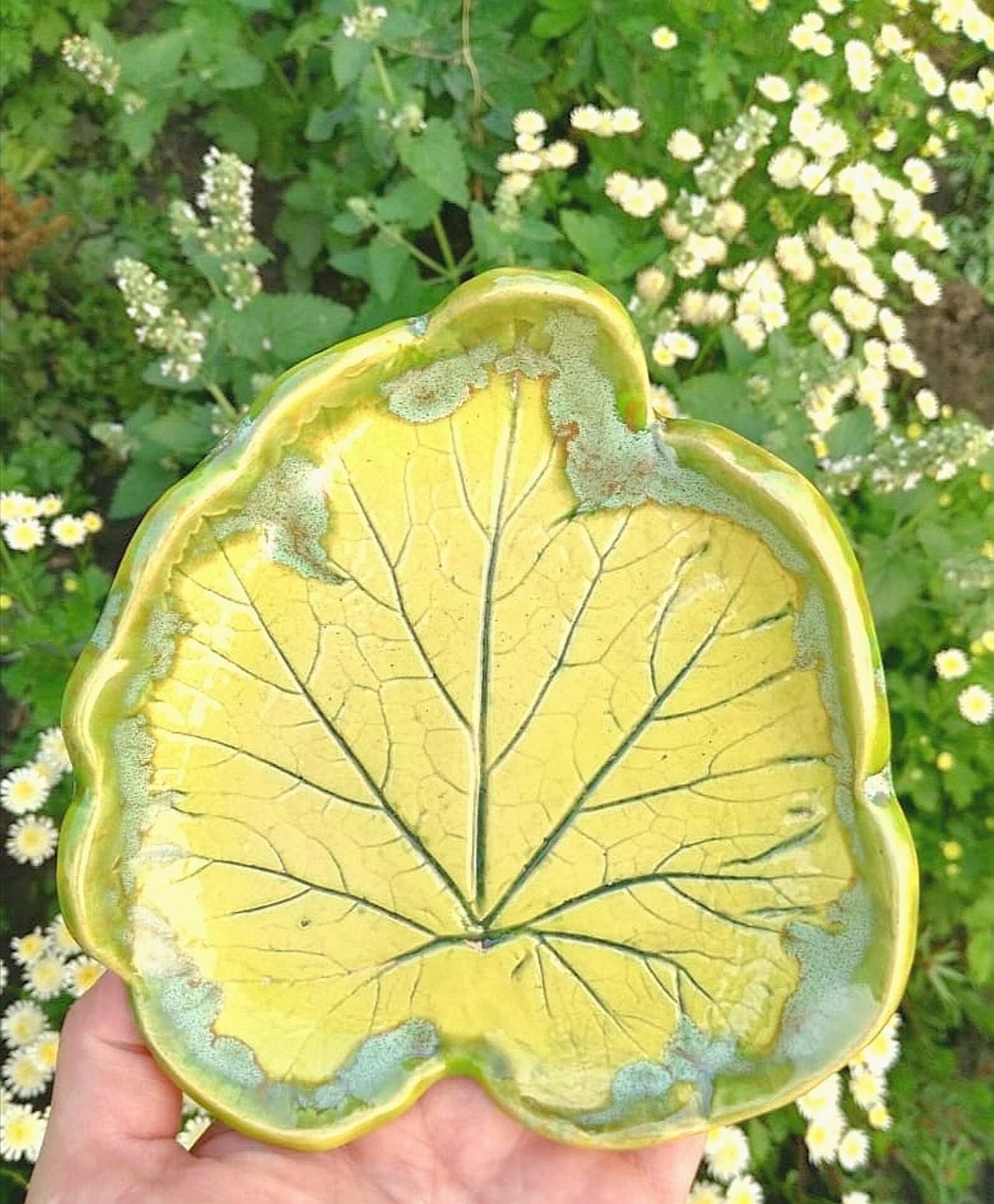 Ceramic leaves leaf plate pottery plate decor plateceramic Etsy