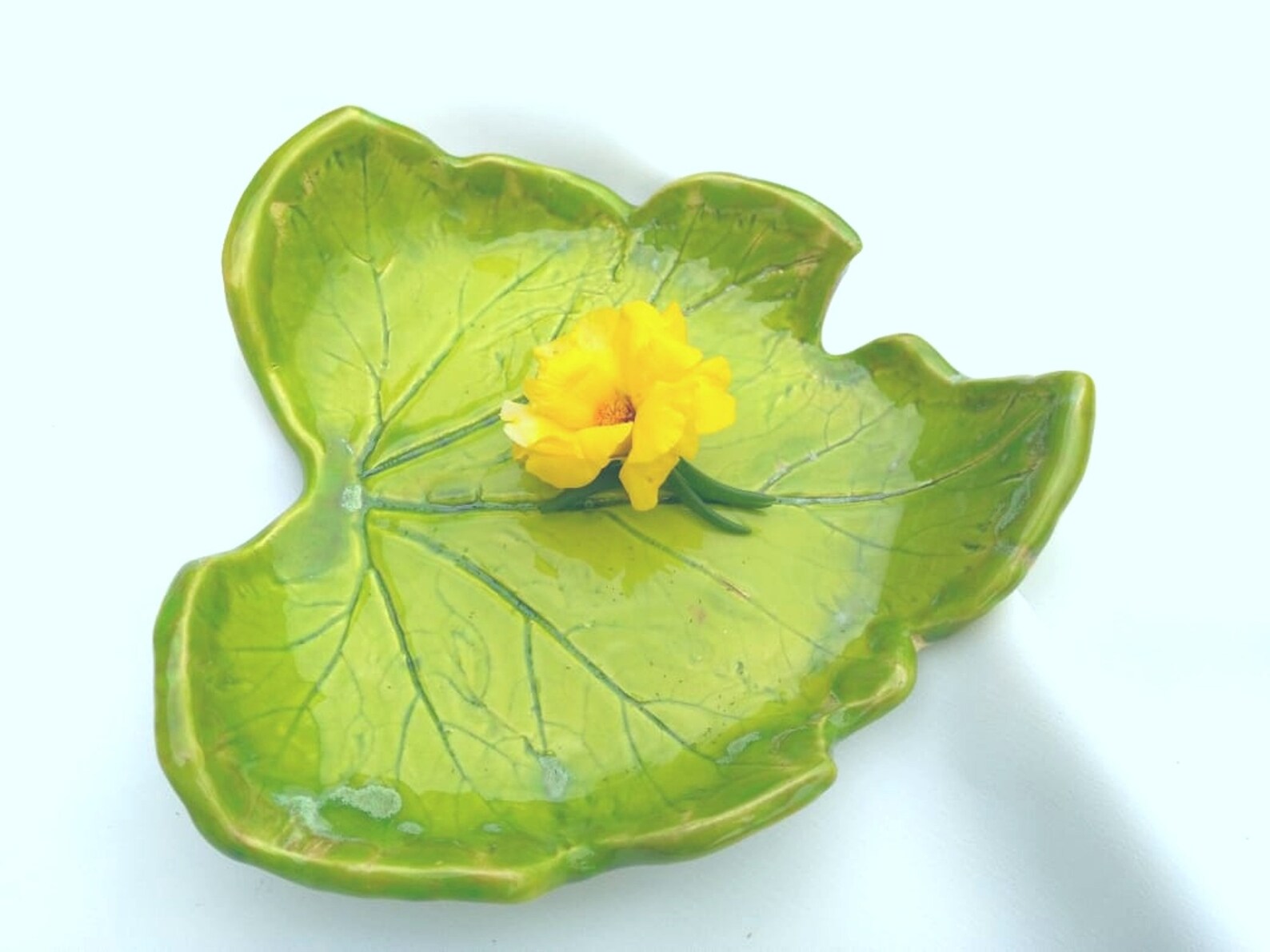 Ceramic leaves leaf plate decor plate pottery plate Etsy