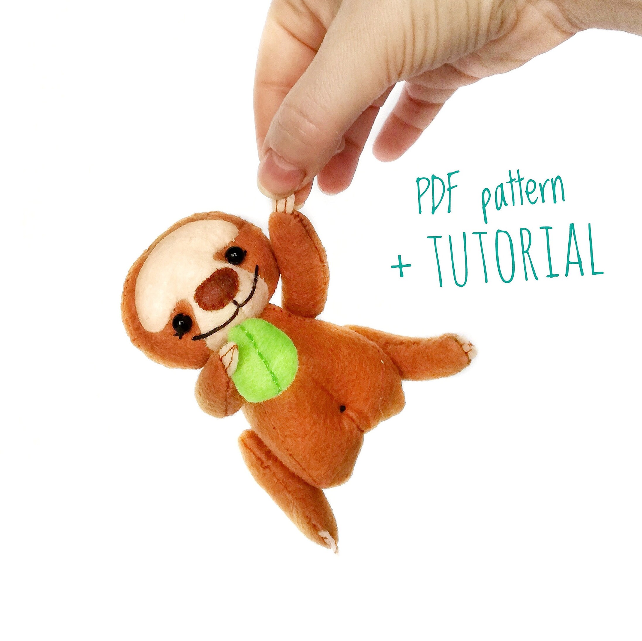 Felt Sloth sewing pattern Stuffed animal sloth pdf pattern Etsy