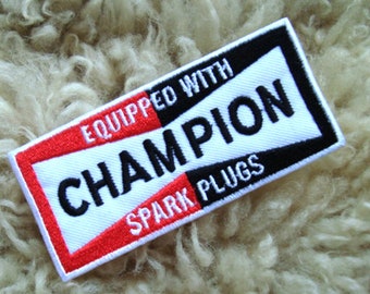 Bosch Spark Plugs Motor Biker Racing Sew//Iron-on Embroidered Patch// Badge// Logo