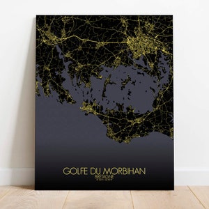 Poster of the Gulf of Morbihan | Canvas, City map Poster, European City Streets Wall Art, french Art Print Home Décoration, Brittany