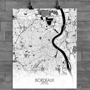 Bordeaux, France | City Map of Bordeaux, Canvas, City Streets Poster, French City Streets Wall Art, French Art Print, Christmas Gift