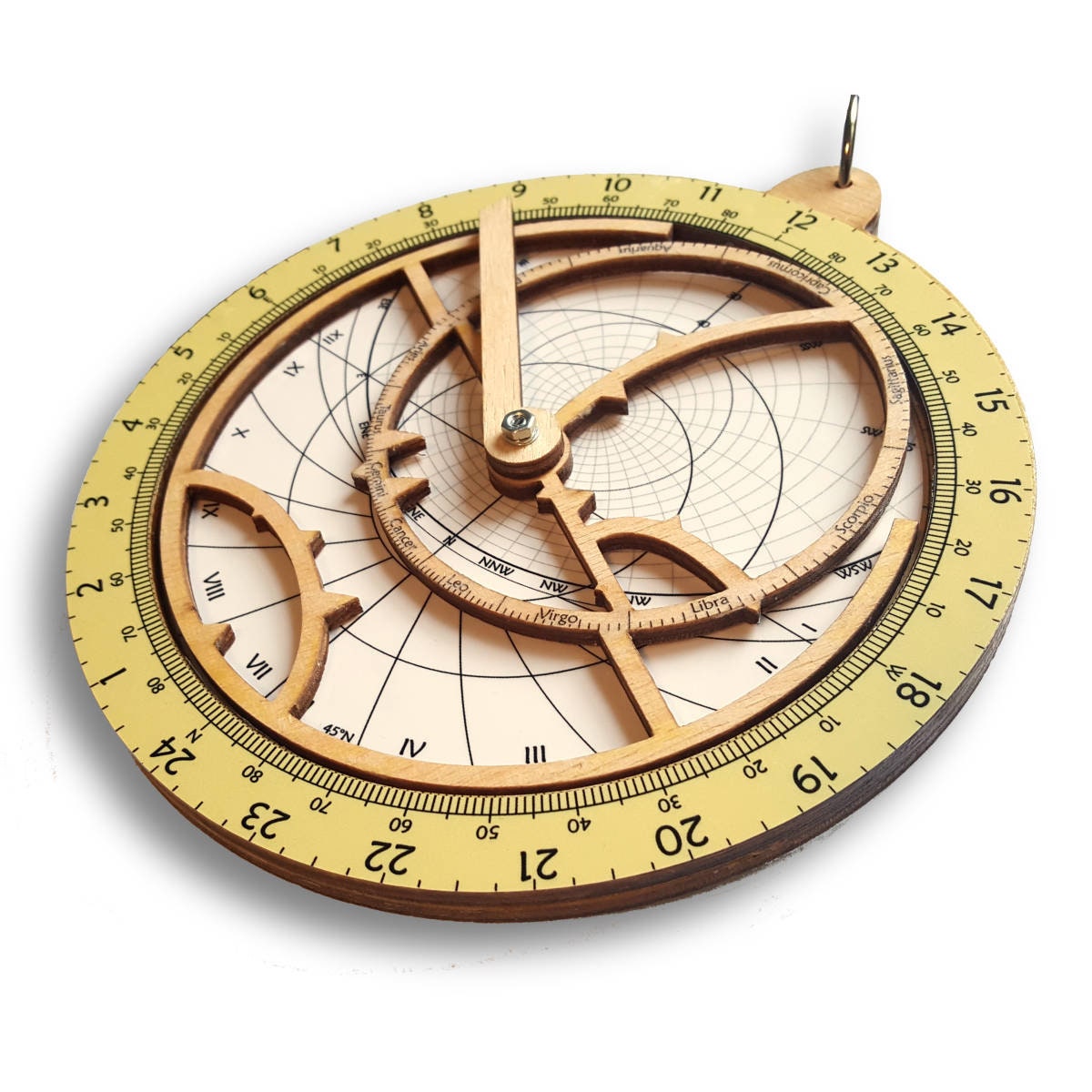 Wooden Astrolabe Measuring Navigation Instrument Astronomy Etsy