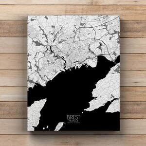 Brest, France | City Map of Brest, Canvas, City Streets Poster, European City Streets Wall Art, French Art Print Home Décor, Gift idea