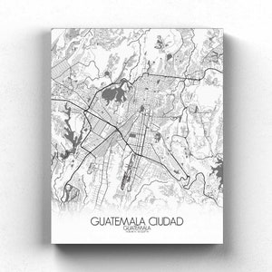 Guate, Guatemala | City Map of Guatemala, Canvas, City Streets Poster, Guatemalan City Streets Wall Art, american Art Print, Christmas Gift