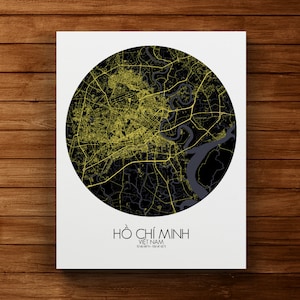 Ho Chi Minh, Vietnam | Carte urbaine, Toile, espace vert, texture, personnalisable, Poster, carte murale, frais port gratuits