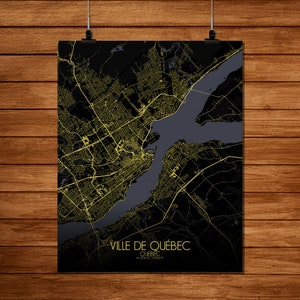 Quebec, Canada, Amerique du Nord | Carte urbaine, Toile, espace vert, texture, personnalisable, Poster, carte murale, frais port gratuits