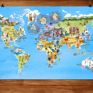 Carte de 401 Clubs d'Ultimate Frisbee dans le monde | Sport, Poster, carte murale illustrée, cadeau, frais port gratuits