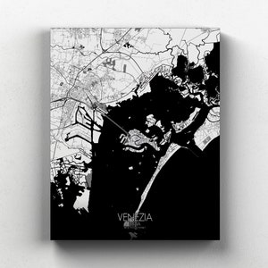 Venise, Italie, Europe | Carte urbaine, Toile, espace vert, texture, personnalisable, carte murale, poster, frais port gratuits