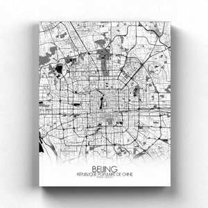 Beijing, Chine | Carte urbaine, Grande taille, Espaces verts, nuit, personnalisable, Poster, carte murale, frais port gratuits, idee cadeau