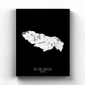 Groix, France | Carte urbaine, Toile, espace vert, texture, personnalisable, Poster, carte murale, frais port gratuits