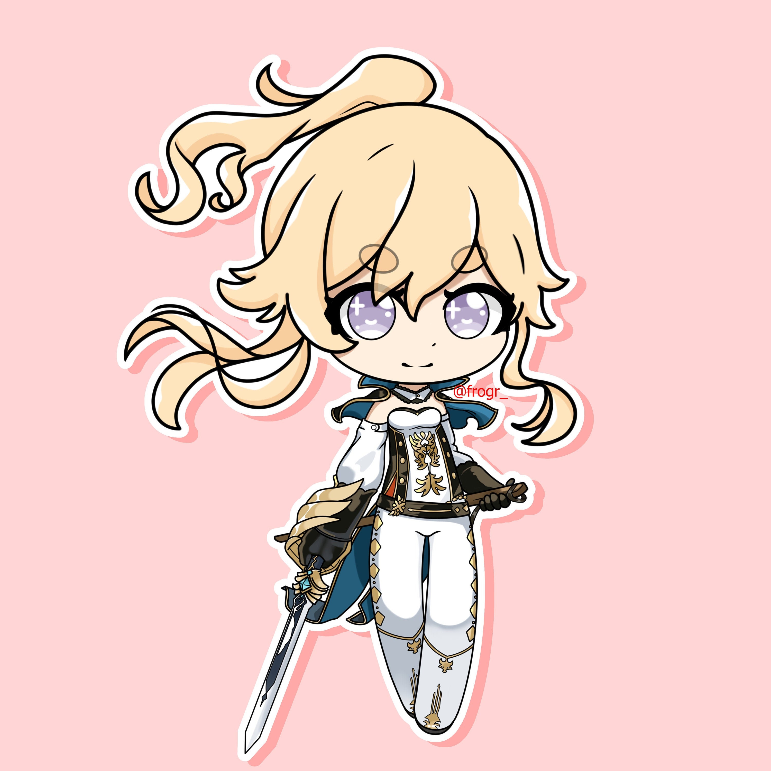 Genshin Impact Chibi Jean Sticker Etsy Israel