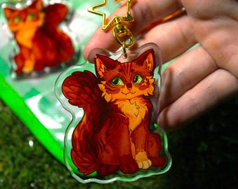 Portachiavi in acrilico bifacciale Squirrelflight Warrior Cats da 2,5 pollici