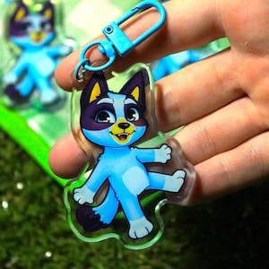 Bluey blue Heeler Dog 2.5in Double Sided Acrylic Keychain
