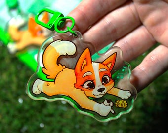 Bingo! Blauwblauwe Heeler Dog 2,5-inch dubbelzijdige acrylsleutelhanger
