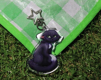 Portachiavi in acrilico bifacciale Ravenpaw Warrior Cats da 2,5 pollici