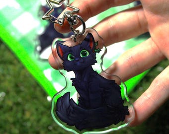 Portachiavi acrilico bifacciale Hollyleaf Warrior Cats da 2,5 pollici