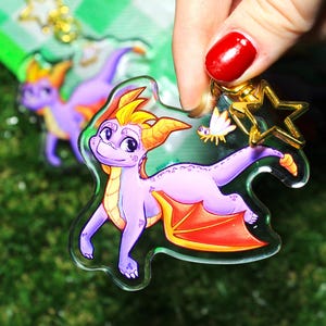 Spyro the Dragon and Sparx 2.5in Double Sided Acrylic Keychain
