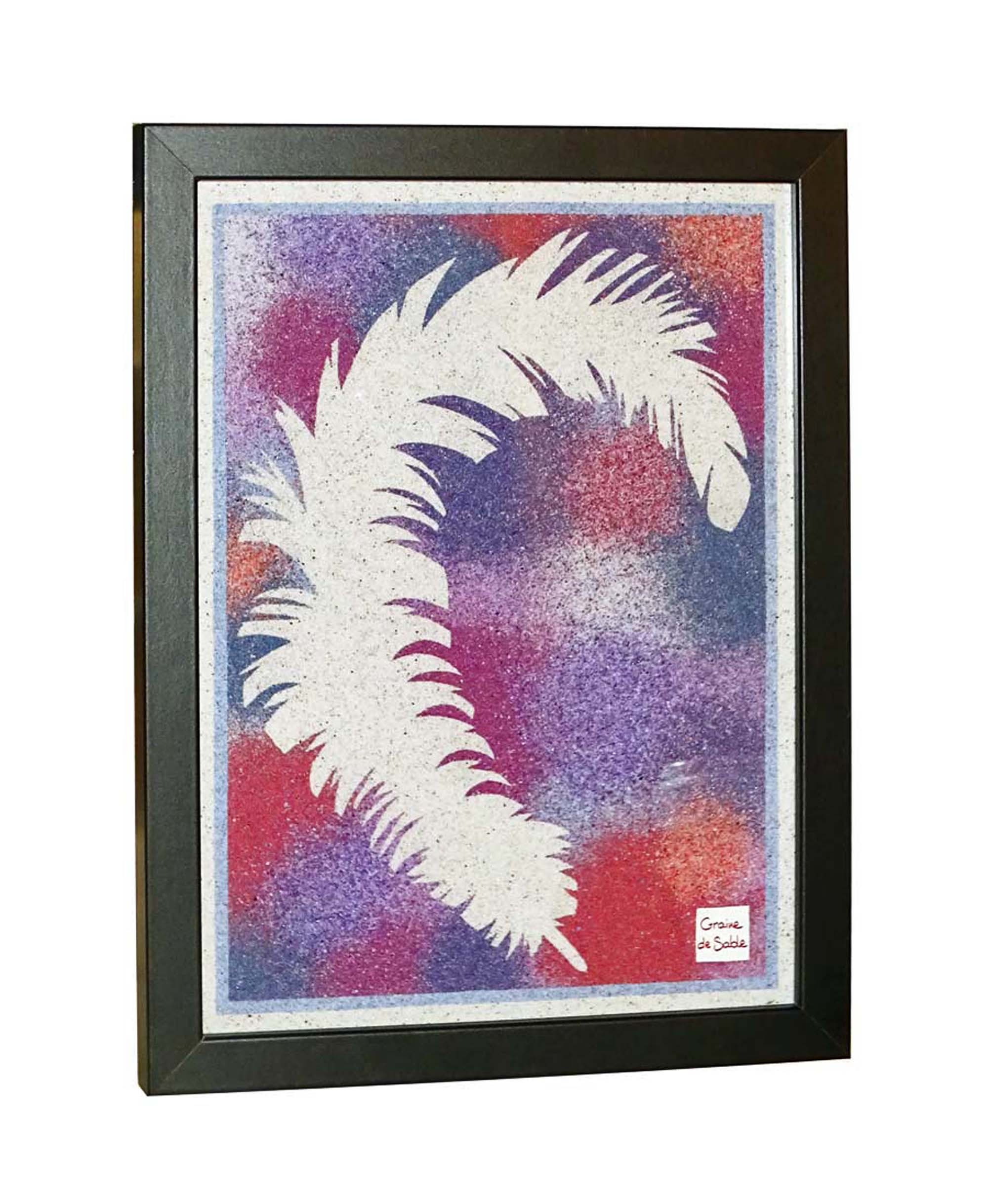 Tableau de Sable Plume 18x24cm Couleur Au Choix