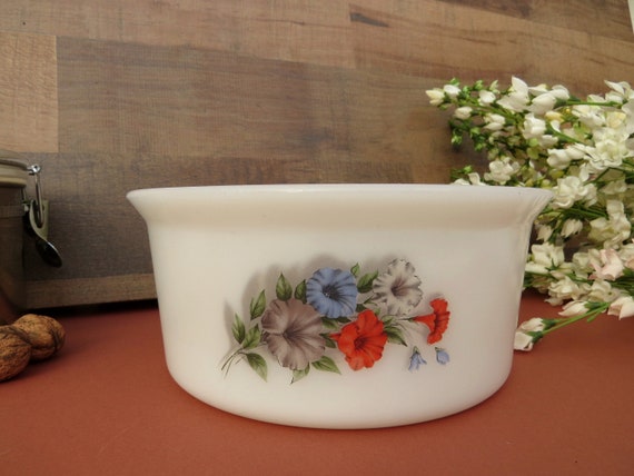 SALADIER FLEURS ORANGE PUB SCHELL ARCOPAL FRANCE 235102 Blanc Faïence
