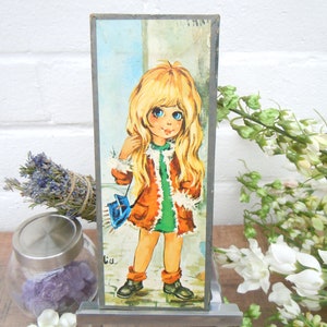Painting Big Eyed Children/Girl Art, Poulbot Titi Parisien Montmartre Christmas