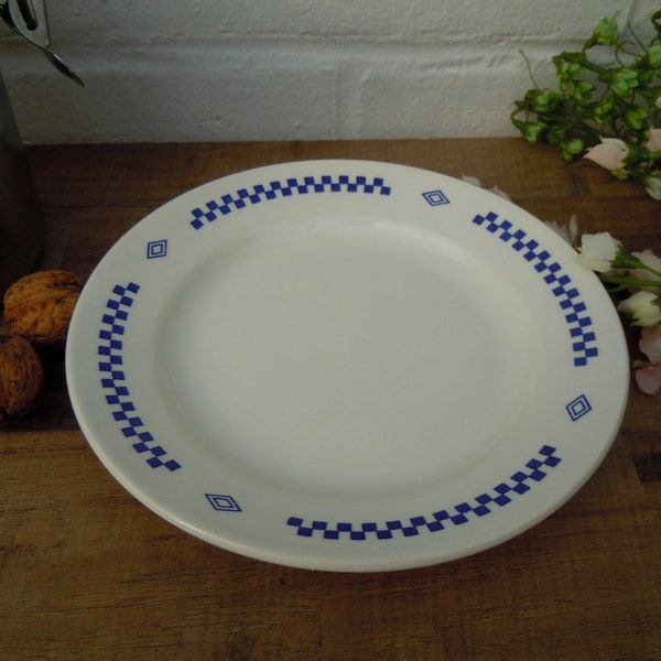 Old plate LUSTUCRU white and blue