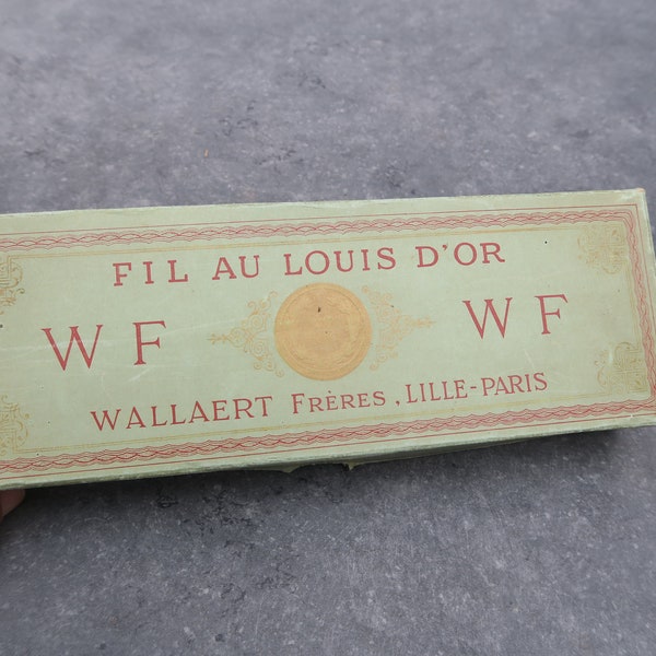 Old haberdashery couture box Fil au Louis d'or Wallaert Frères Lille Paris