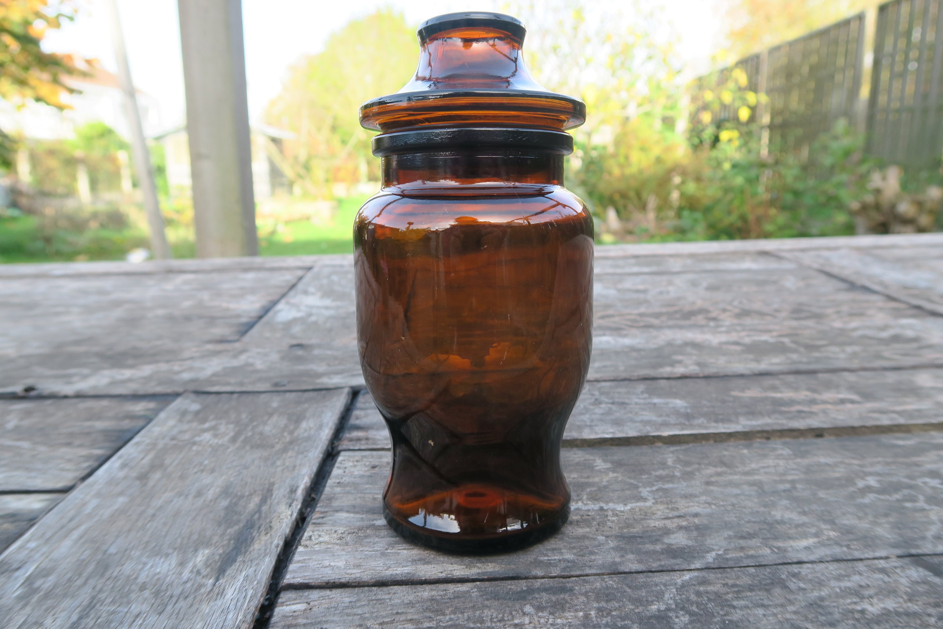 Bocal d'apothicaire Vintage en Verre Marron