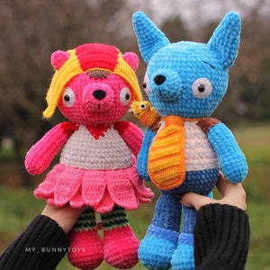 the Fox and Bear handmade crochet toy plush soft toy, stuffed toys christmas gift for your boy girl for a child for baby shower birthday image 1