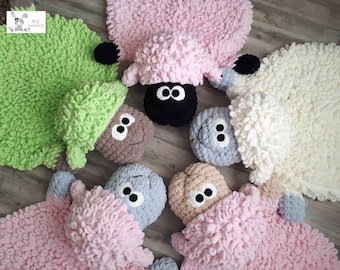Crochet Sheep Rug: Plush Baby Mat, Nursery Decor