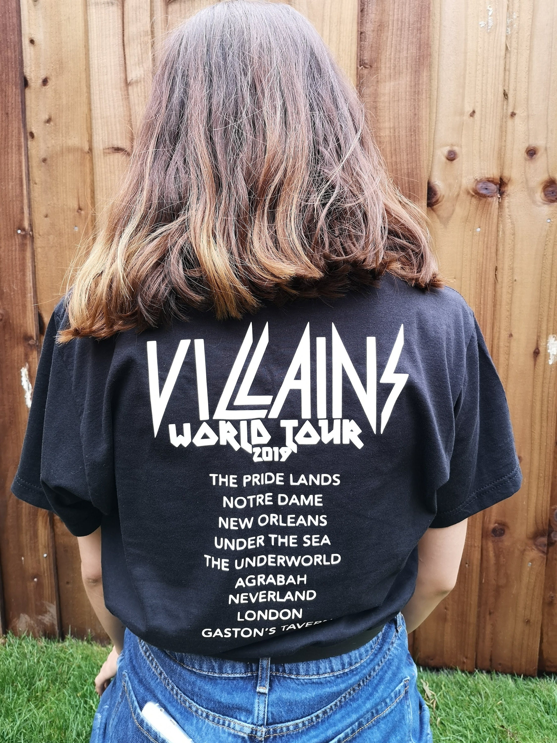 VILLAINS WORLD TOUR T-Shirt, Disney Villain Band tshirt. Evil Queen Disney  Halloween T-Shirt made in the uk.