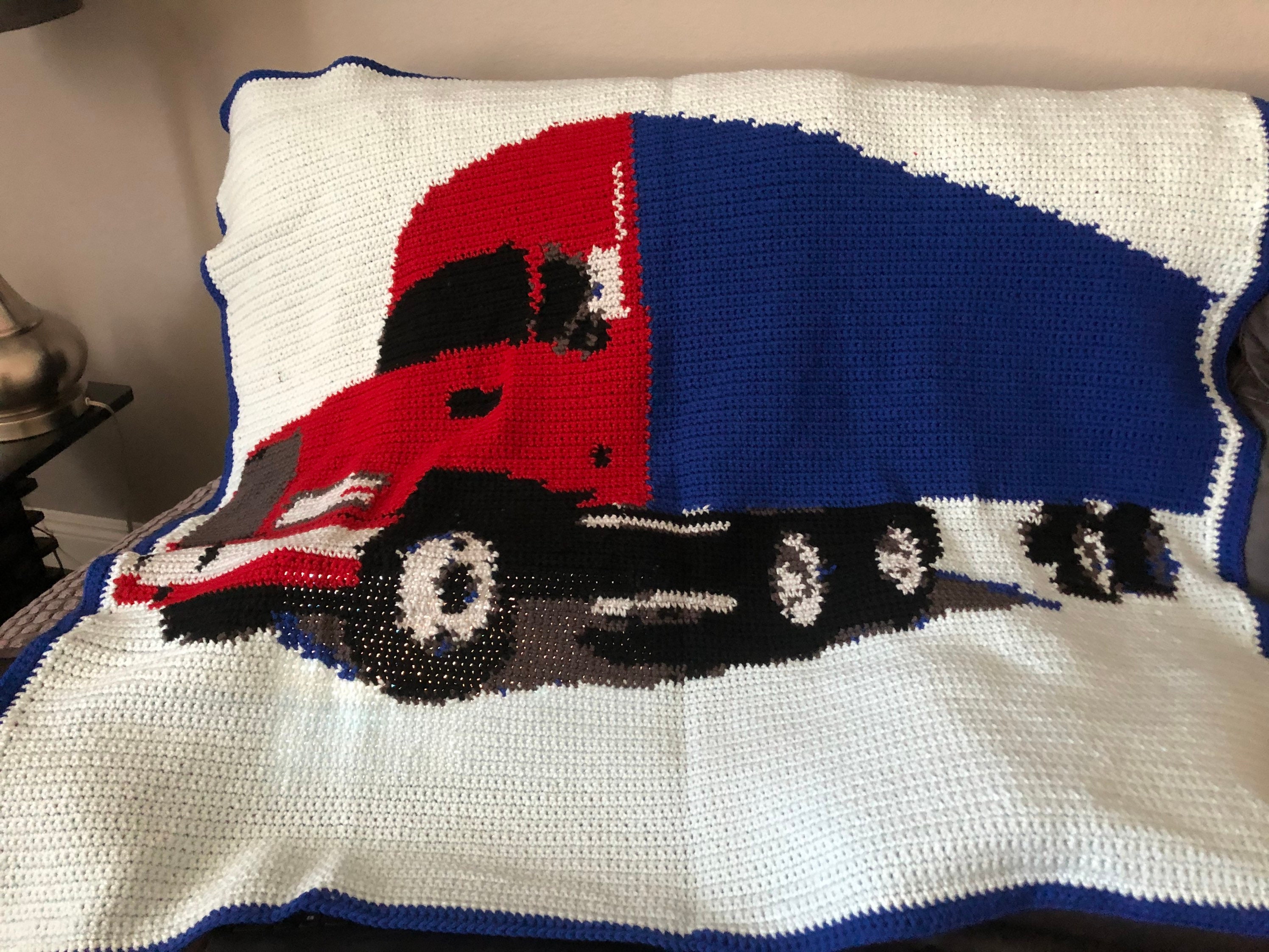 Crochet Baby Blanket Truck Blanket Big Rig Child's Etsy