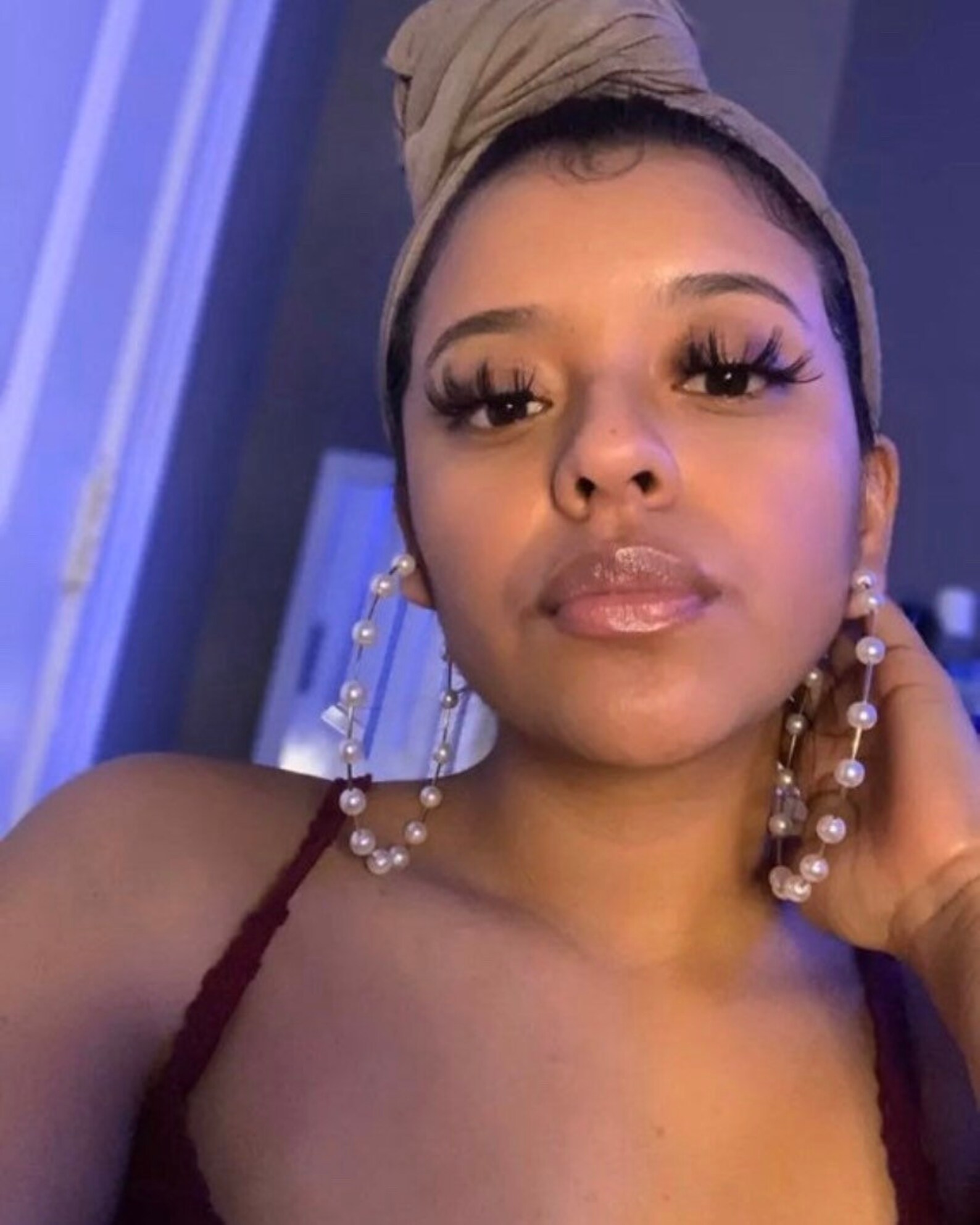 Oversized pearl hoop earring pearl hoop earring big hoop Etsy