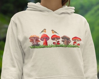 Cottage core Mushroom Hoodie, coquette clothing, Unisex Heavy Blend™ Crewneck Sweatshirt