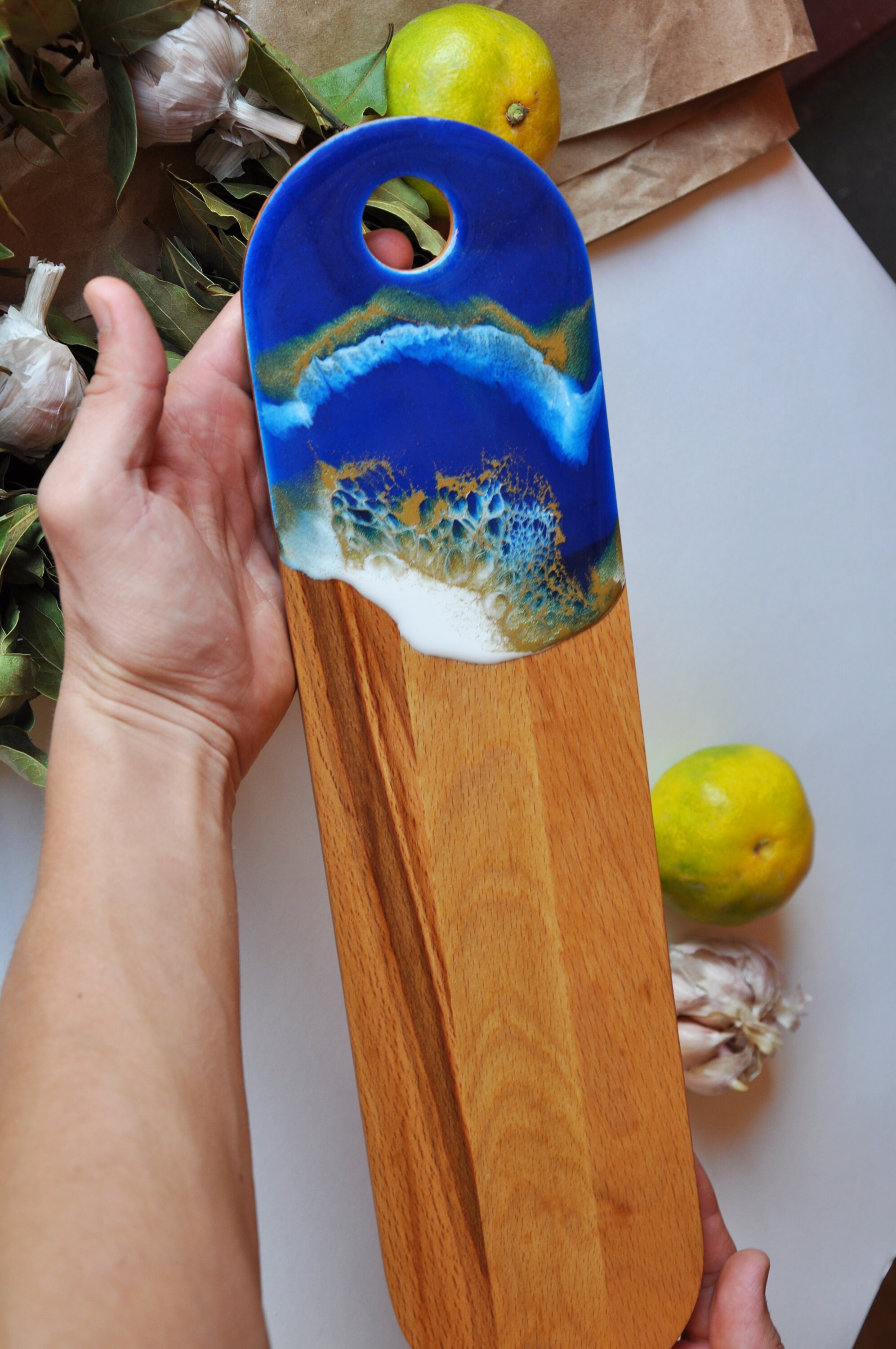 Personalized resin art cutting board valentines day gift for Etsy