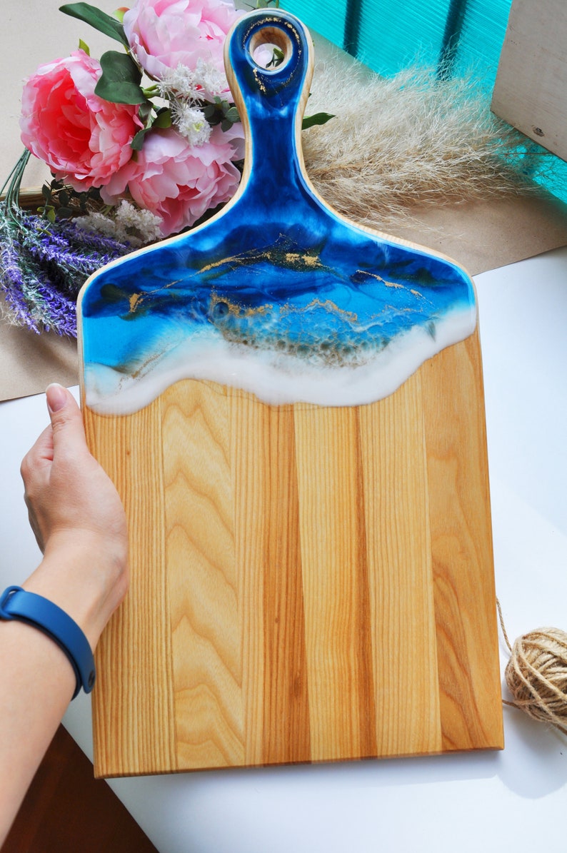 Housewarming Gift Resin Chopping Board Personalised Cheese Etsy