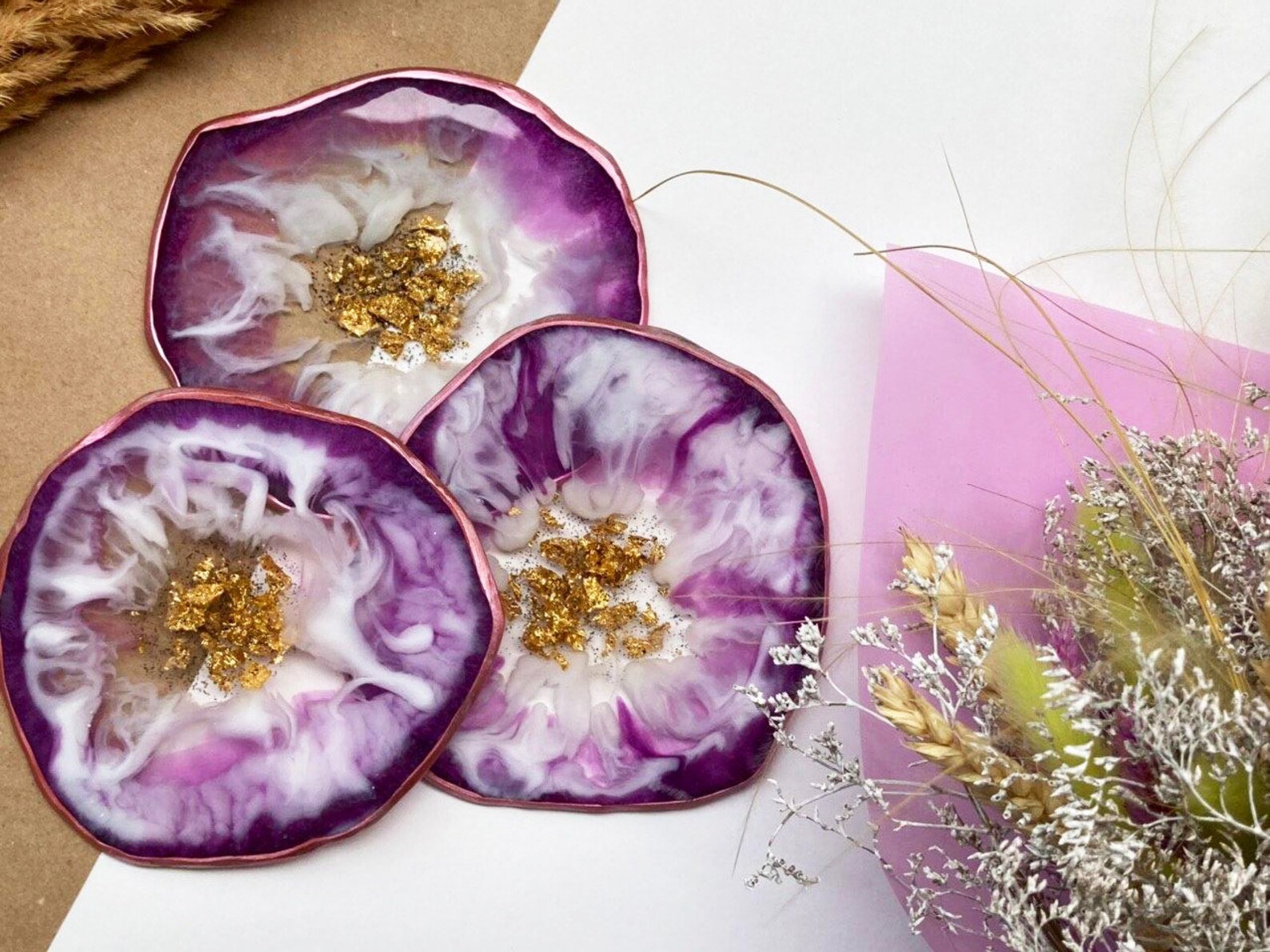 Wedding drink resin coasters Housewarming gift / Set of Ocean Etsy